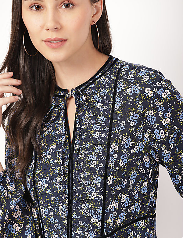 Pure Viscose Printed Round Neck Dress