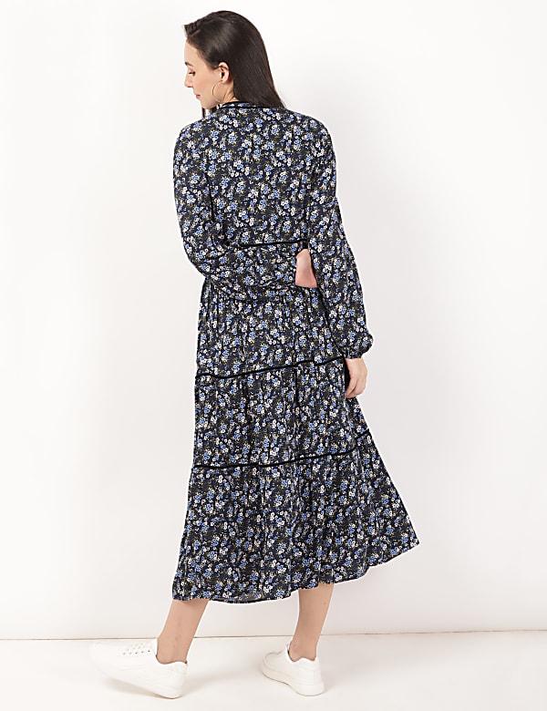 Pure Viscose Printed Round Neck Dress