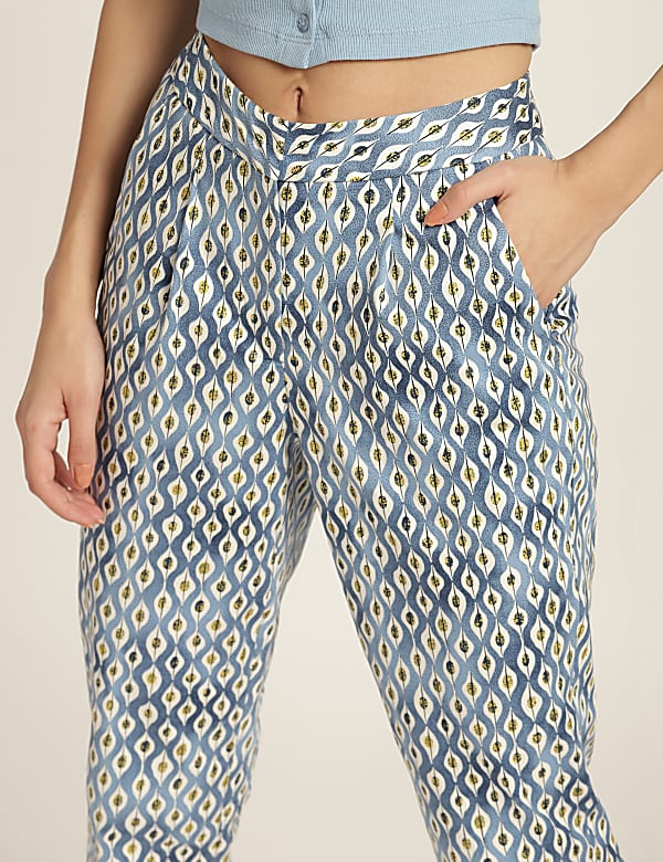 Cotton Mix Printed Regular Fit Trouser
