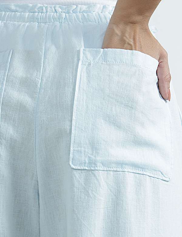 Linen Rich Plain Regular Fit Trousers