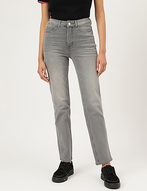 Straight Leg Mid Waist Jeans