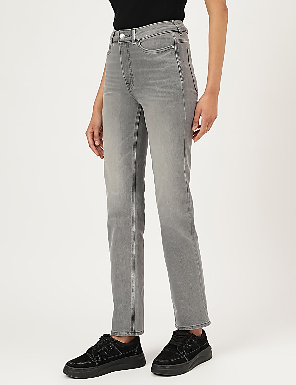 Straight Leg Mid Waist Jeans