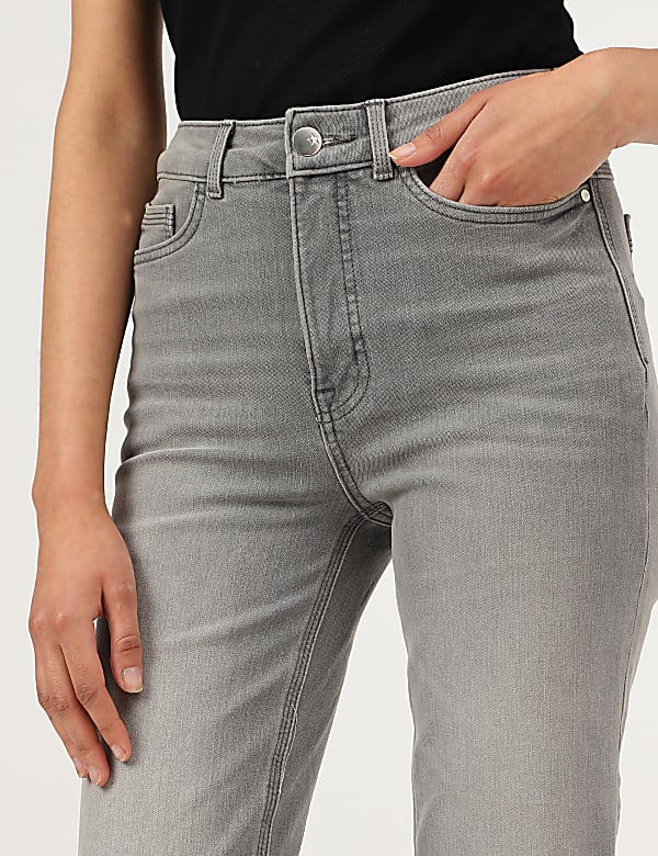 Straight Leg Mid Waist Jeans