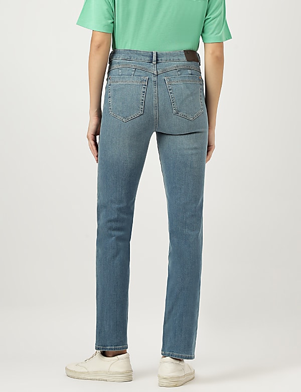 Straight Leg Mid Waist Jeans