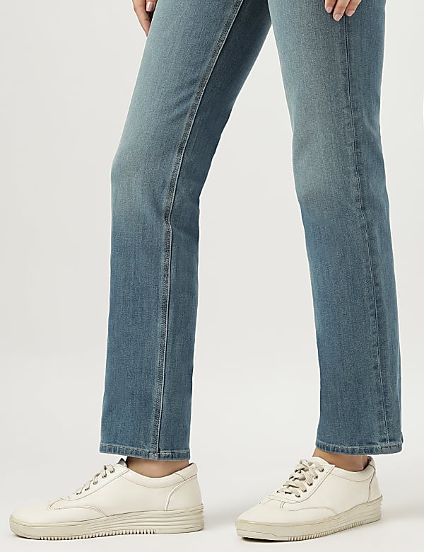 Straight Leg Mid Waist Jeans