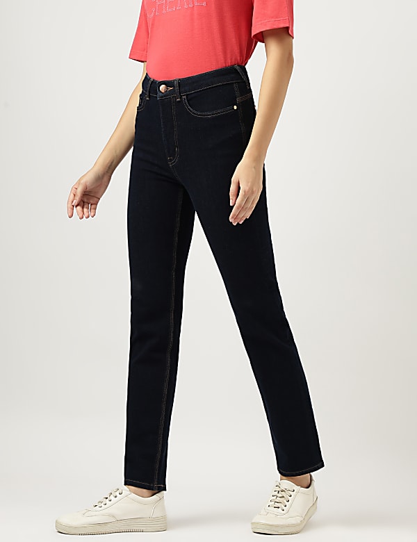 Straight Leg Mid Waist Jeans