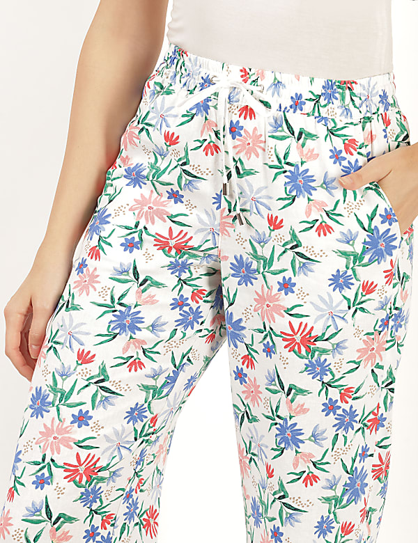 Flax Linen Mix Floral Relaxed Fit Pyjama