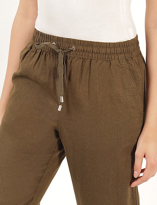 Linen Mix Plain Regular Fit Trouser