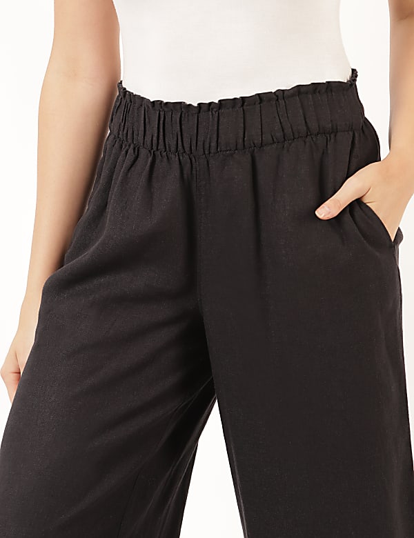 Linen Mix Plain Regular Fit Palazzo