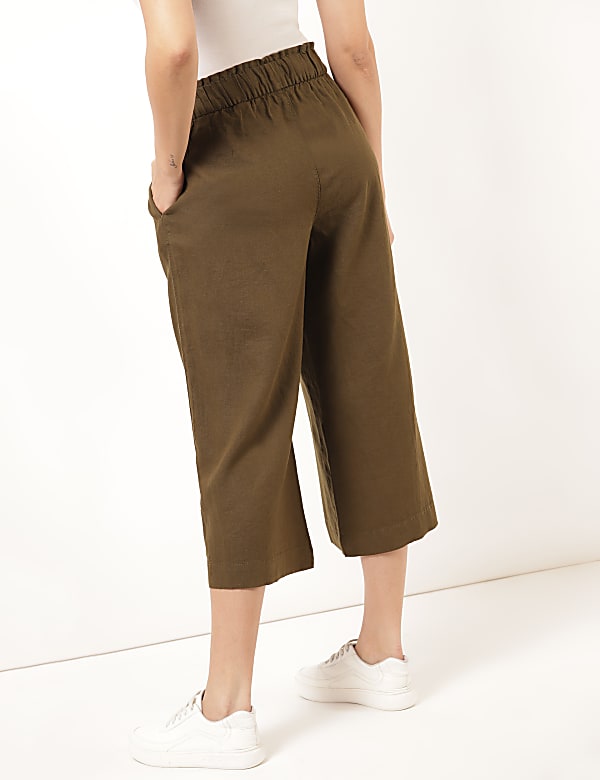 Linen Mix Plain Regular Fit Palazzo
