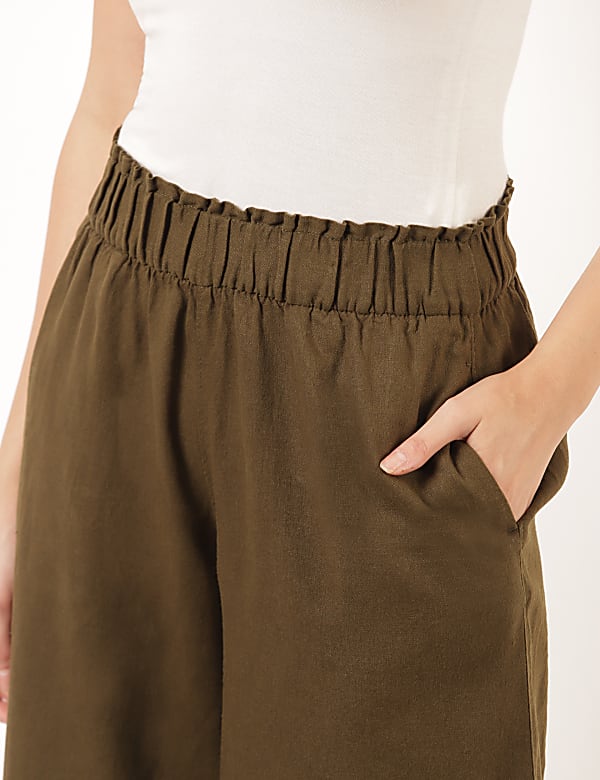 Linen Mix Plain Regular Fit Palazzo