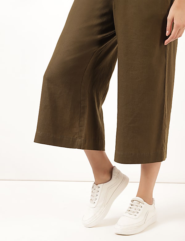 Linen Mix Plain Regular Fit Palazzo