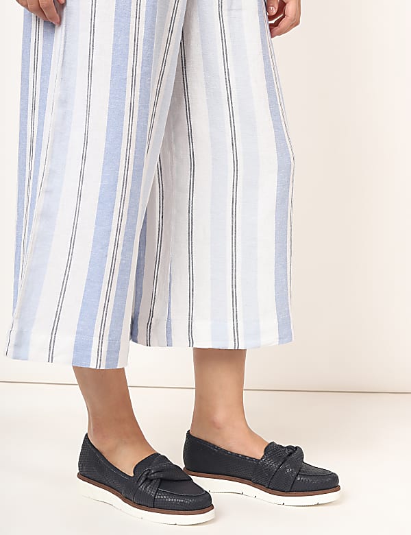 Flax Linen Mix Checked Regular Fit Palazzo