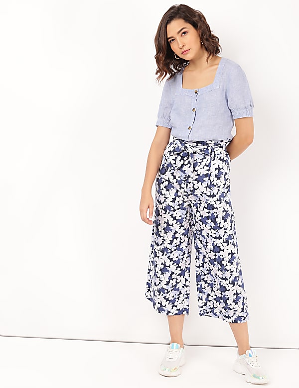 Pure Lyocell Printed Regular Fit Culottes