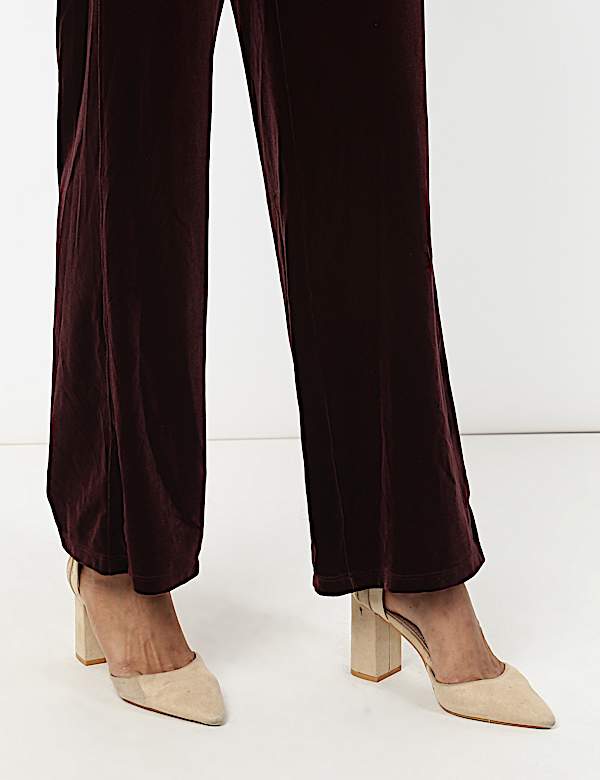 Velour Wide Leg Jogger