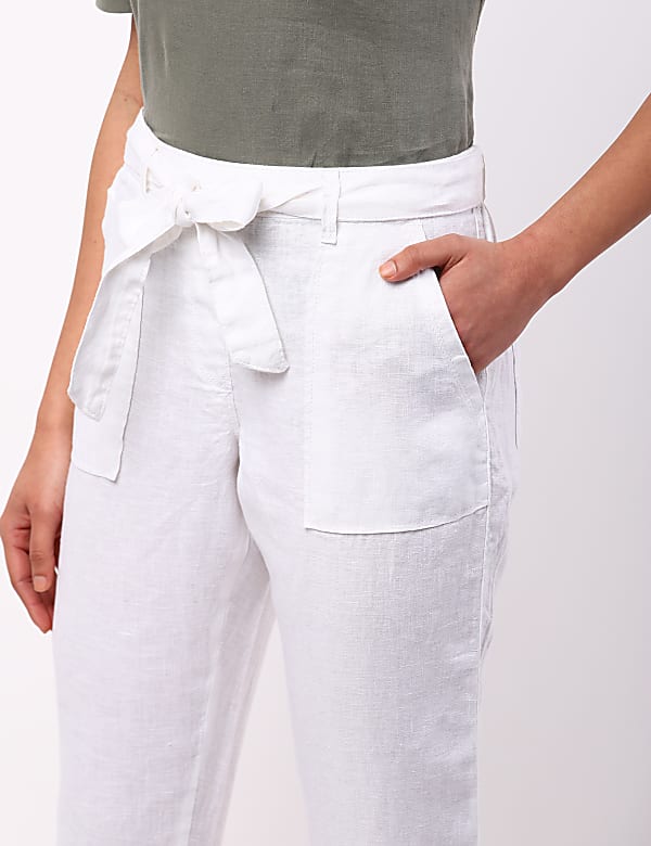 Pure Linen Peg Trousers