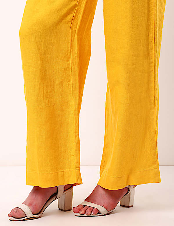 Pure Linen Wide Leg Trousers