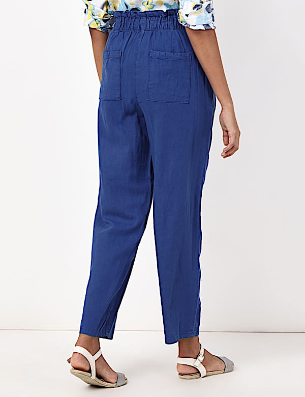 Linen Rich Paperbag Tapered Trousers