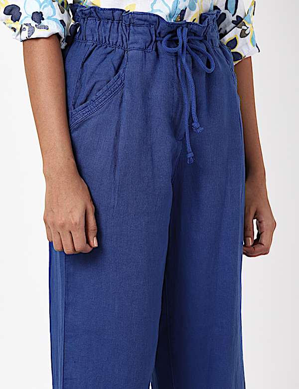 Linen Rich Paperbag Tapered Trousers