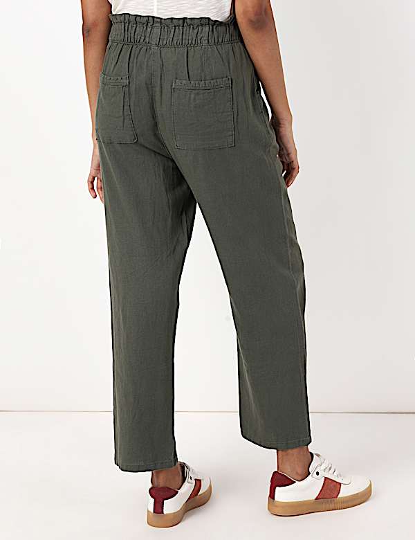 Linen Rich Paperbag Tapered Trousers