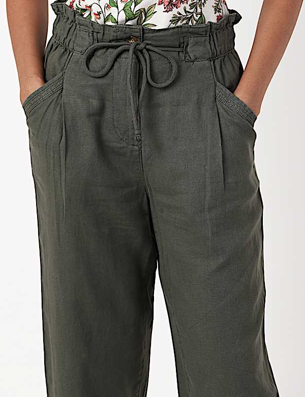 Linen Rich Paperbag Tapered Trousers