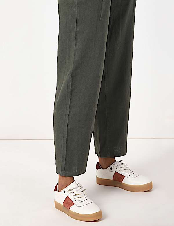 Linen Rich Paperbag Tapered Trousers