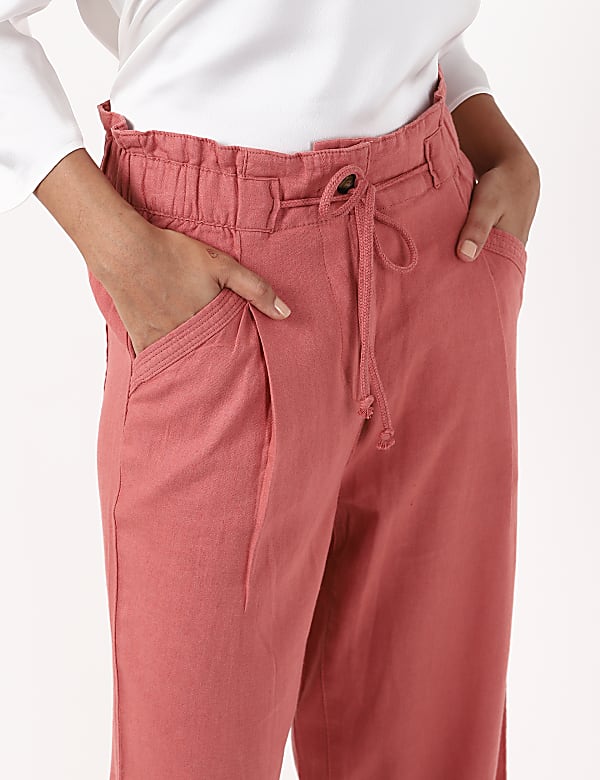 Linen Rich Paperbag Tapered Trousers