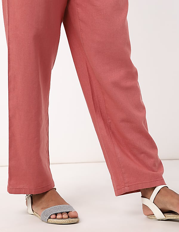 Linen Rich Paperbag Tapered Trousers