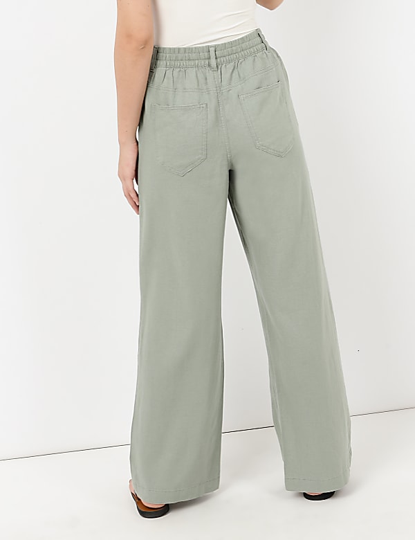 Linen Mix Plain Regular Fit Trouser