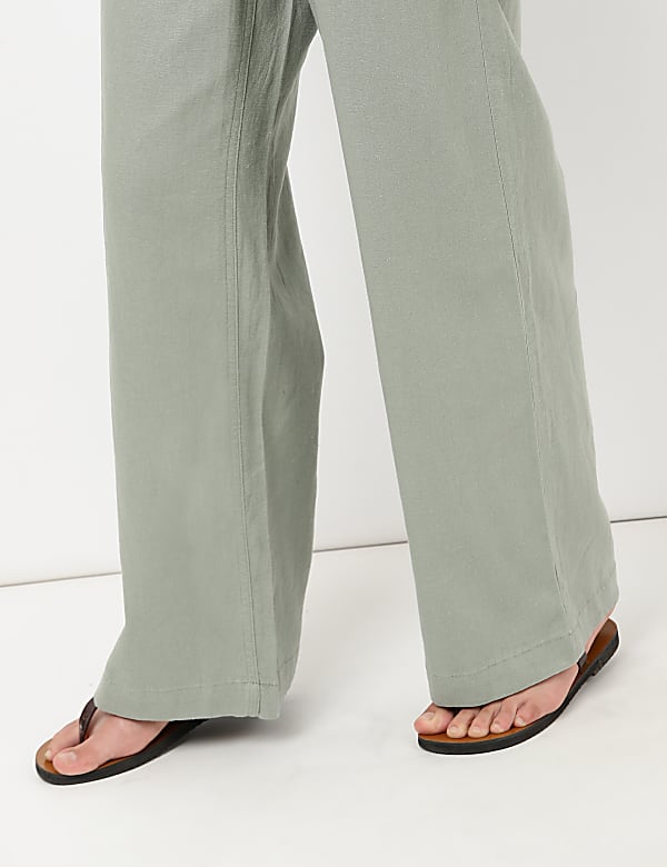 Linen Mix Plain Regular Fit Trouser