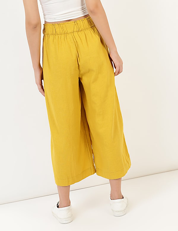 Linen Mix Plain Regular Fit Trouser