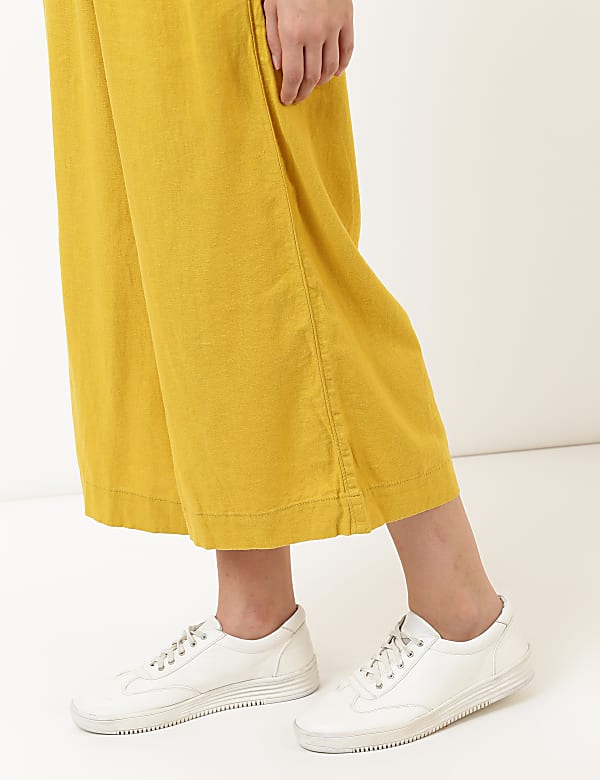 Linen Mix Plain Regular Fit Trouser