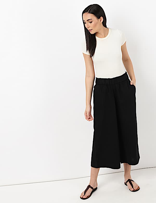 Linen Mix Plain Regular Fit Trouser