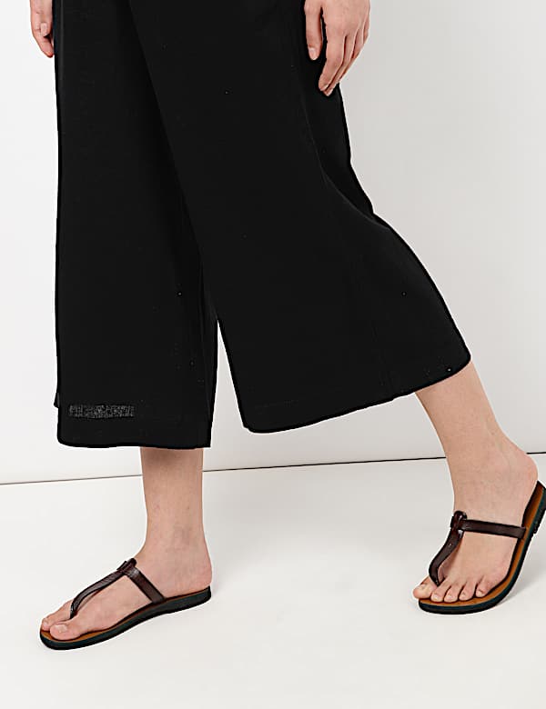 Linen Mix Plain Regular Fit Trouser