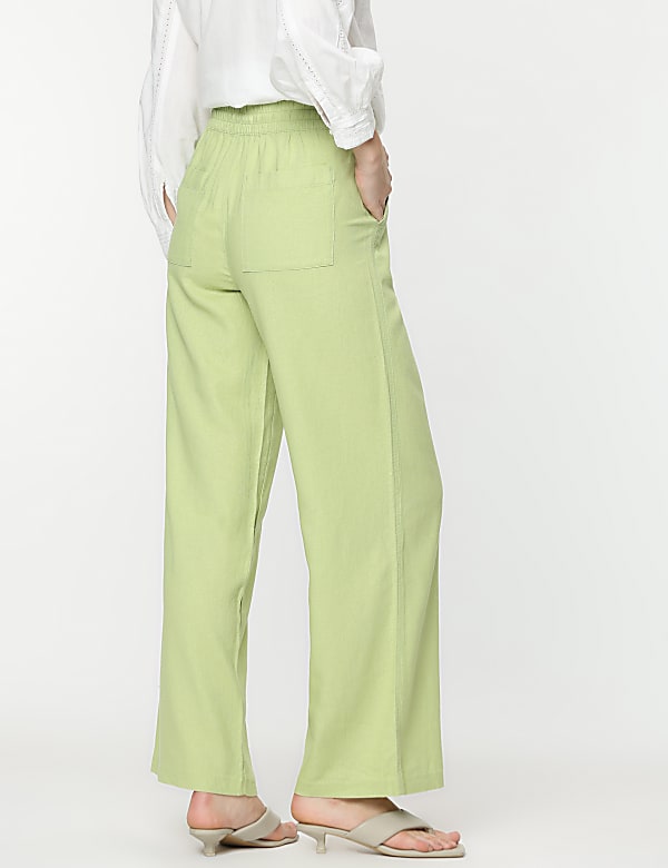 Linen Rich Wide Leg Trousers