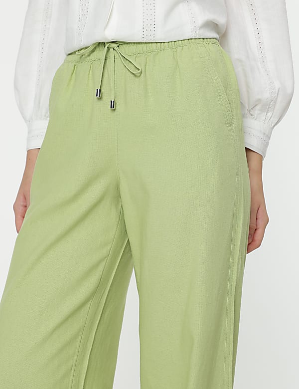 Linen Rich Wide Leg Trousers