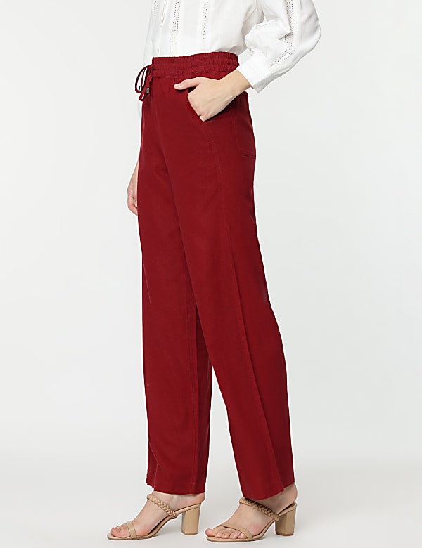 Linen Rich Wide Leg Trousers