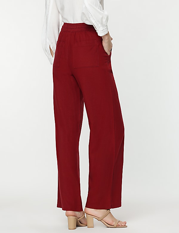 Linen Rich Wide Leg Trousers