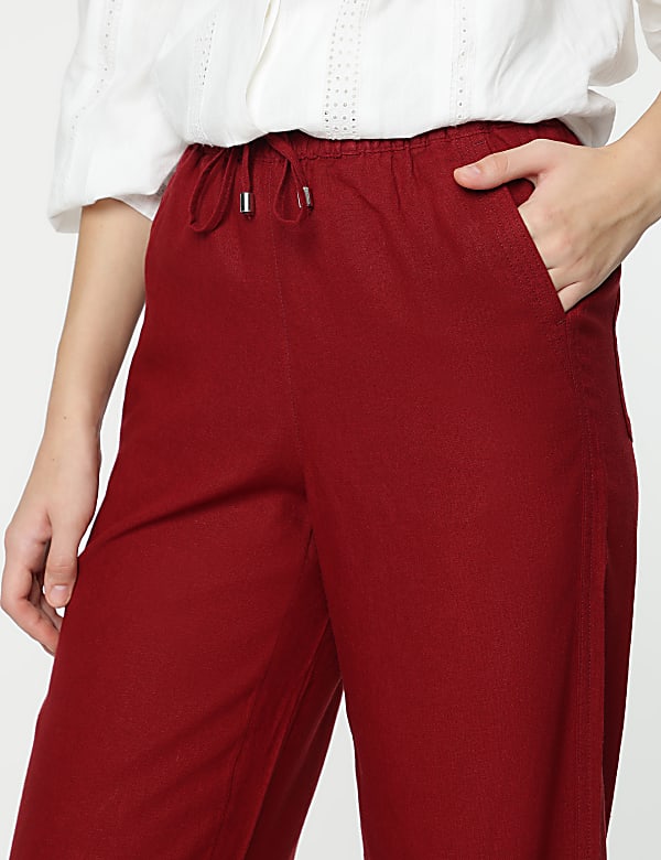 Linen Rich Wide Leg Trousers
