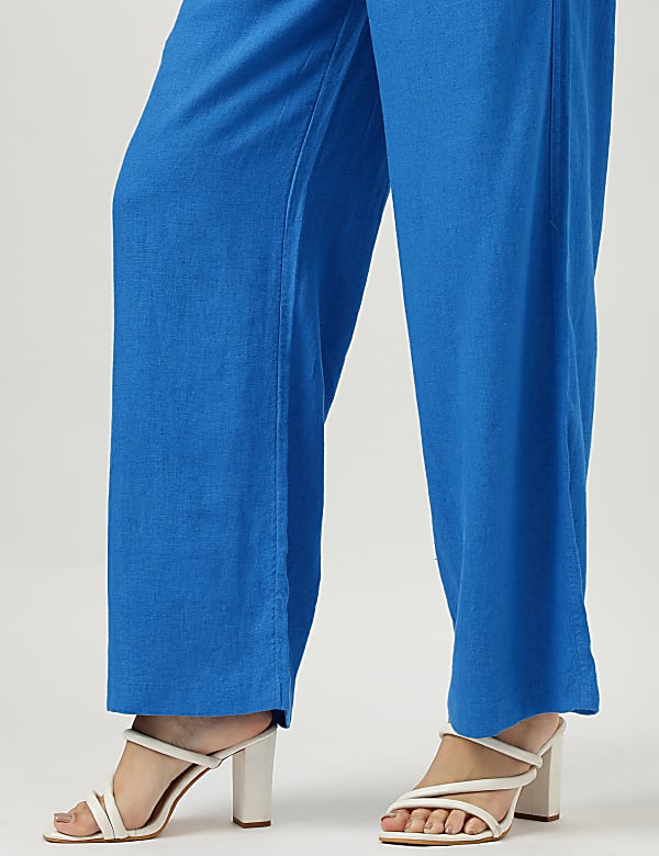 Linen Rich Wide Leg Trousers
