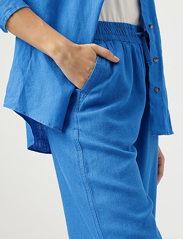 Linen Rich Wide Leg Trousers