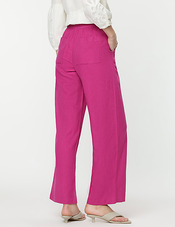 Linen Rich Wide Leg Trousers