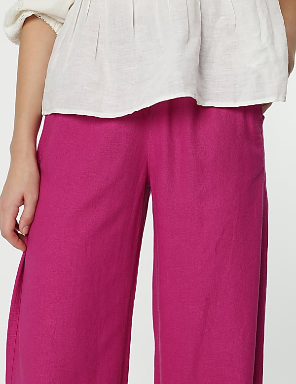 Linen Rich Wide Leg Trousers