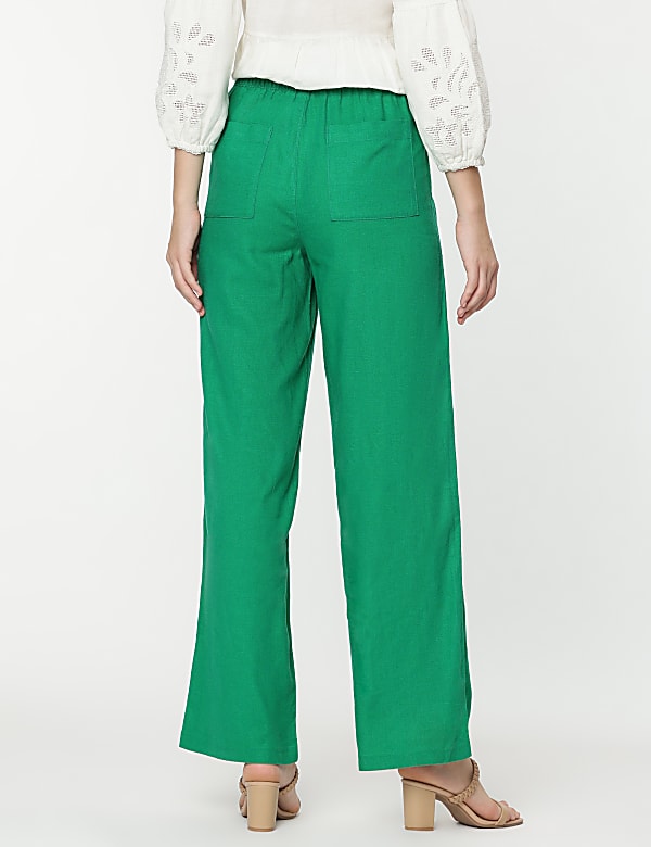 Linen Rich Wide Leg Trousers