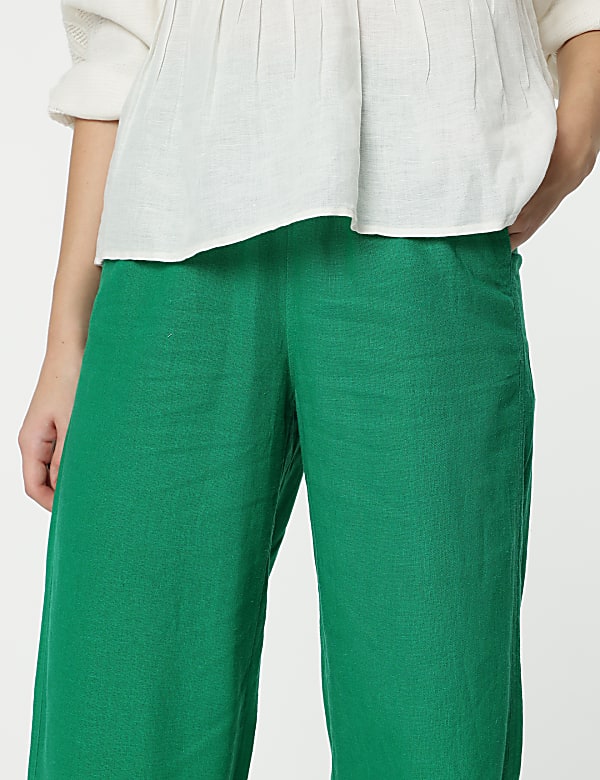 Linen Rich Wide Leg Trousers