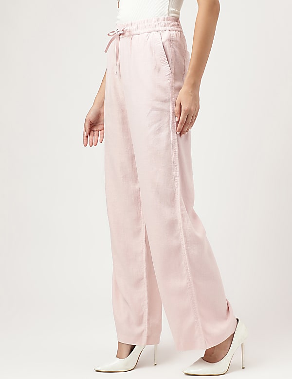 Linen Rich Wide Leg Trousers