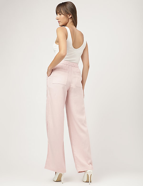 Linen Rich Wide Leg Trousers
