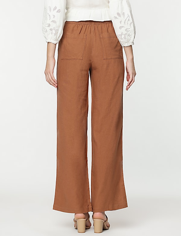 Linen Rich Wide Leg Trousers