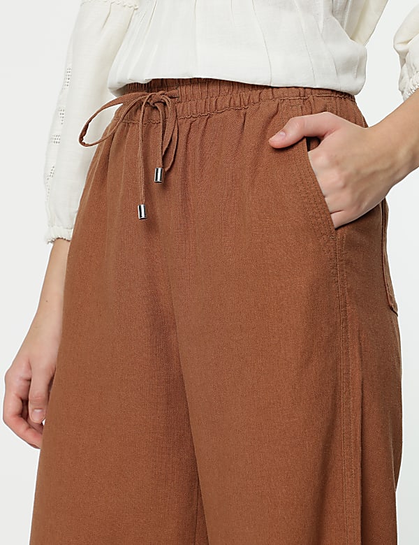 Linen Rich Wide Leg Trousers