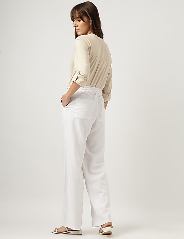 Linen Rich Wide Leg Trousers